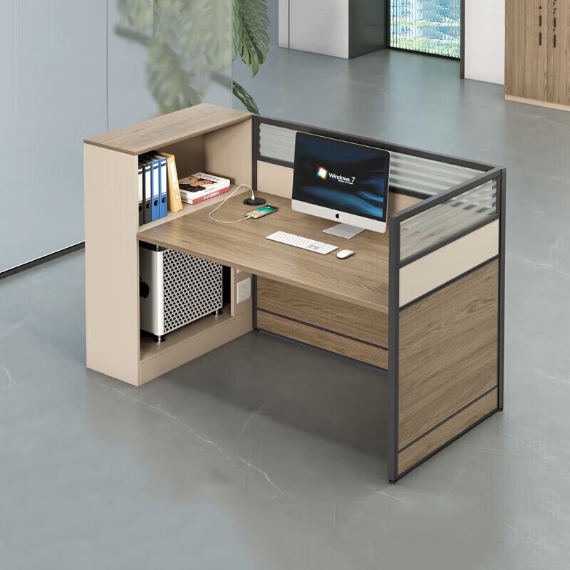 鑫金虎 高箱屏风职员桌单人位1500*600*1100mm高清大图