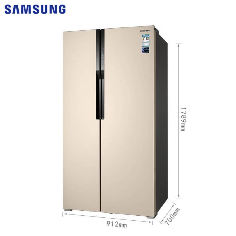 三星(SAMSUNG)565L升对开门冰箱风冷无霜智能变频低噪节能省电双开门大容量冰箱金色RS55KBHI0SK/SC