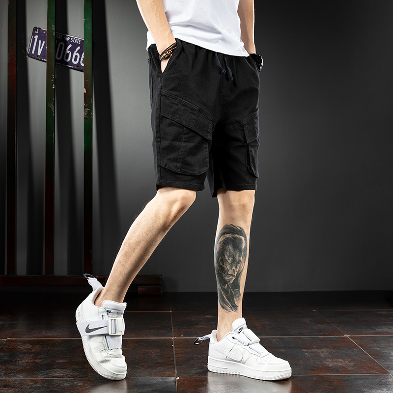 李维犀牛(LEEVIRHINO)夏季新款男士工装裤短裤男多口袋宽松潮牌中青年户外男士休闲裤男士五分裤沙滩裤男