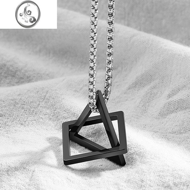 jimi创意几何项链男女生小众设计感嘻哈不褪色吊坠男士潮酷冷淡风ins