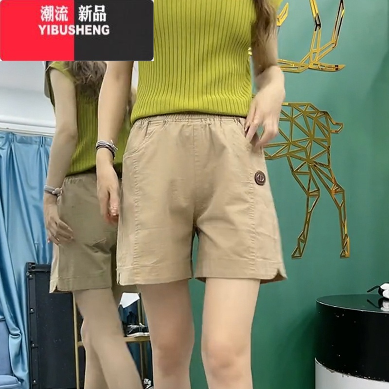 YIBUSHENG棉麻短裤女季2024新款宽松高腰五分阔腿裤亚麻薄款休闲裤韩版潮高清大图