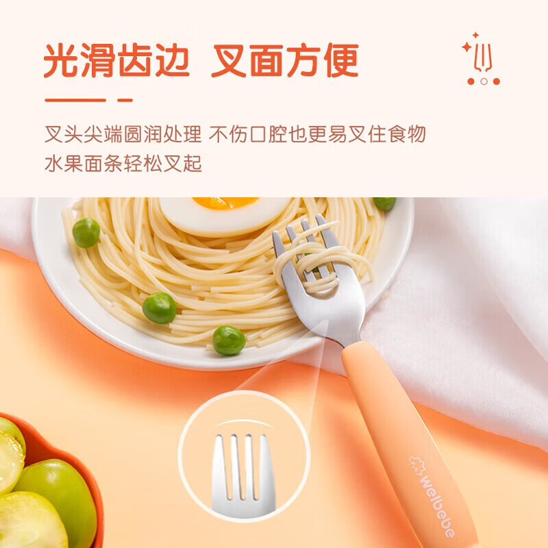 松下儿童硅胶叉勺MX-CA13-D高清大图