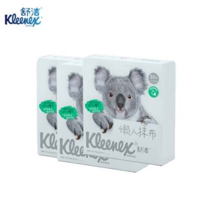 舒洁（Kleenex） 懒人抹布 30张/包 3包/提 1提装 强效吸水吸油 可接触食品 爱地球系列 94430