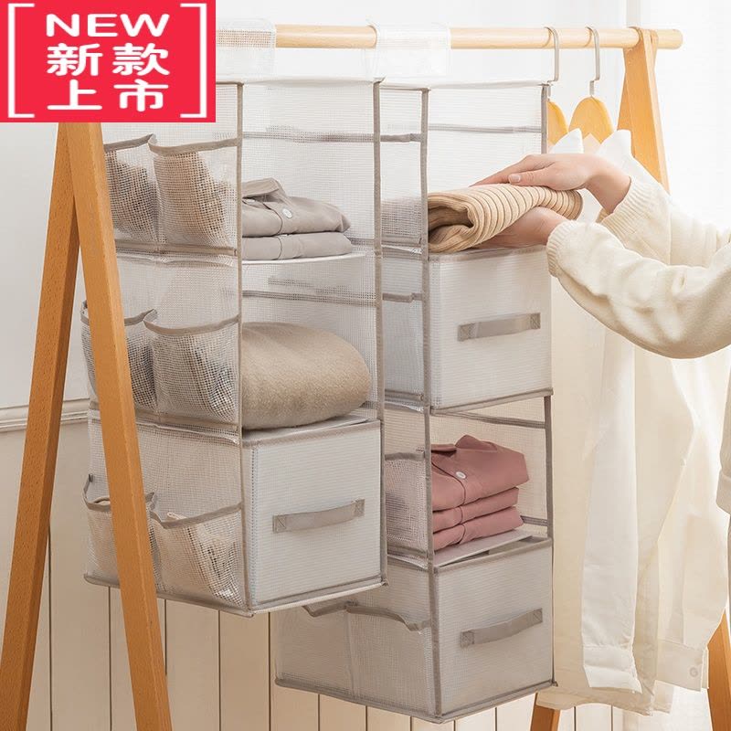 可莉允衣柜收纳挂袋悬挂式布艺包包分层置物架家用宿舍内衣袜子收纳器图片