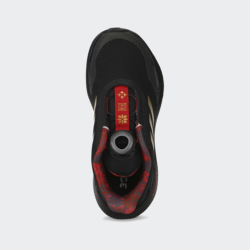 adidas Eq21 Run CNY BOA K 耐磨透气跑步鞋 儿童 黑红 GX3175
