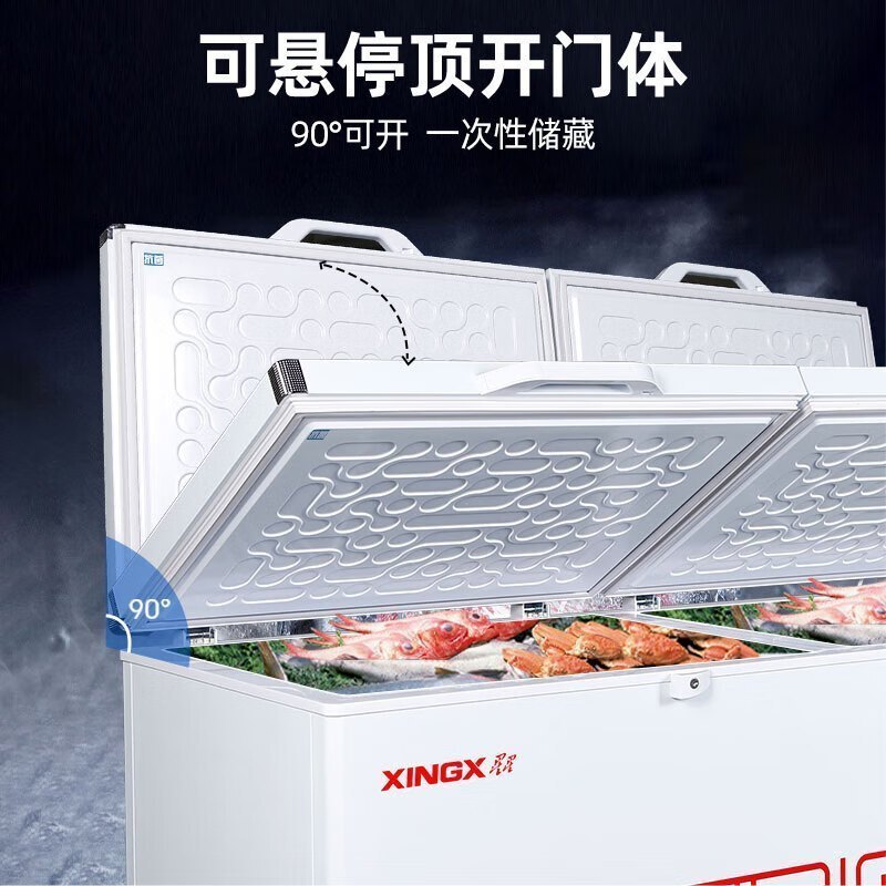 星星(XINGX)BD/BC-618GD冰柜618升商用卧式大冷柜 冷藏冷冻转换商用保鲜设备 雪糕冰冻柜急冻速冻大冰柜
