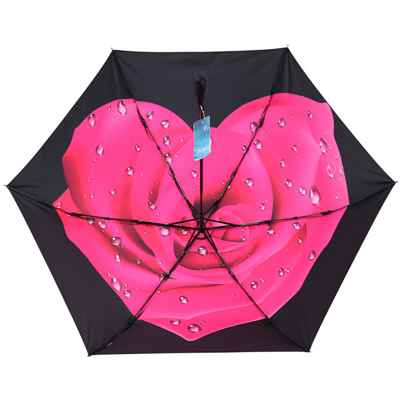 天堂伞 黑胶晴雨伞遮阳伞防晒防紫外线太阳伞 玫瑰花30336DLCJ(BY)