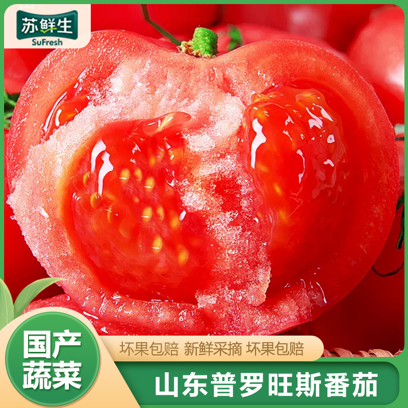 [苏鲜生]山东新鲜普罗旺斯西红柿 番茄 沙瓤西红柿 净重4.5斤 箱装 新鲜蔬菜