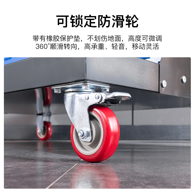 尔迈 挂钩方孔工具挂架车间维修工具架子多功能物料置物架五金工具展示货架 单面四层移动款高清大图