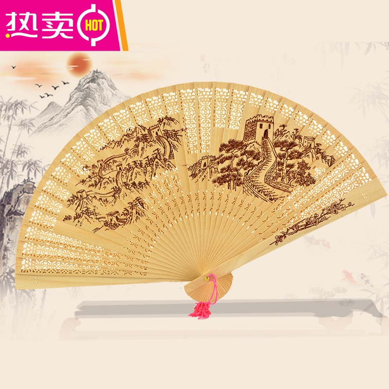 封后 Fenghou 工艺制品木质扇子中国风折扇女士扇和风工艺香木扇古典折叠礼品扇随身fenghou 双面图案相同长城带盒子 流苏 价格图片品牌报价 苏宁易购梦舟家居生活专营店