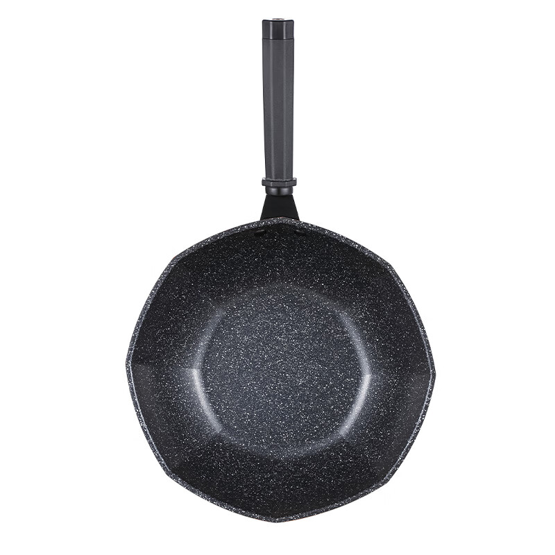 康巴赫-锦厨八角不粘锅精铁材质32CM带锅盖平底少油烟炒菜锅电磁炉LPB-BJ32高清大图