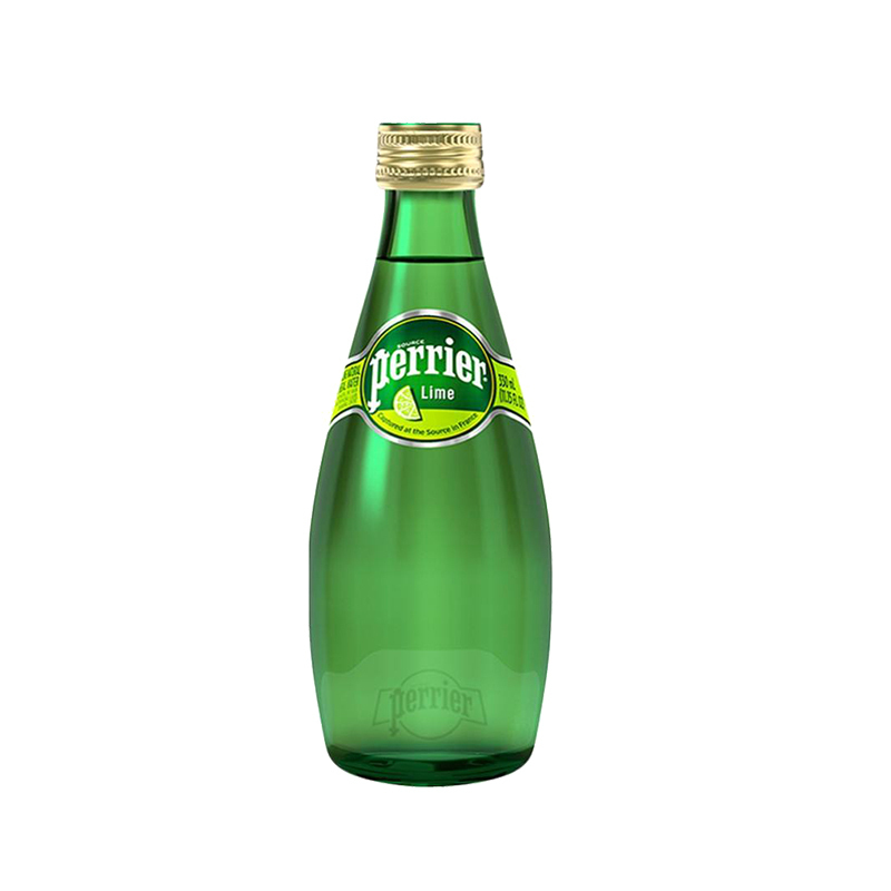 巴黎水Perrier 含气青柠味饮料330ml 单瓶 进口饮用水 纯净水