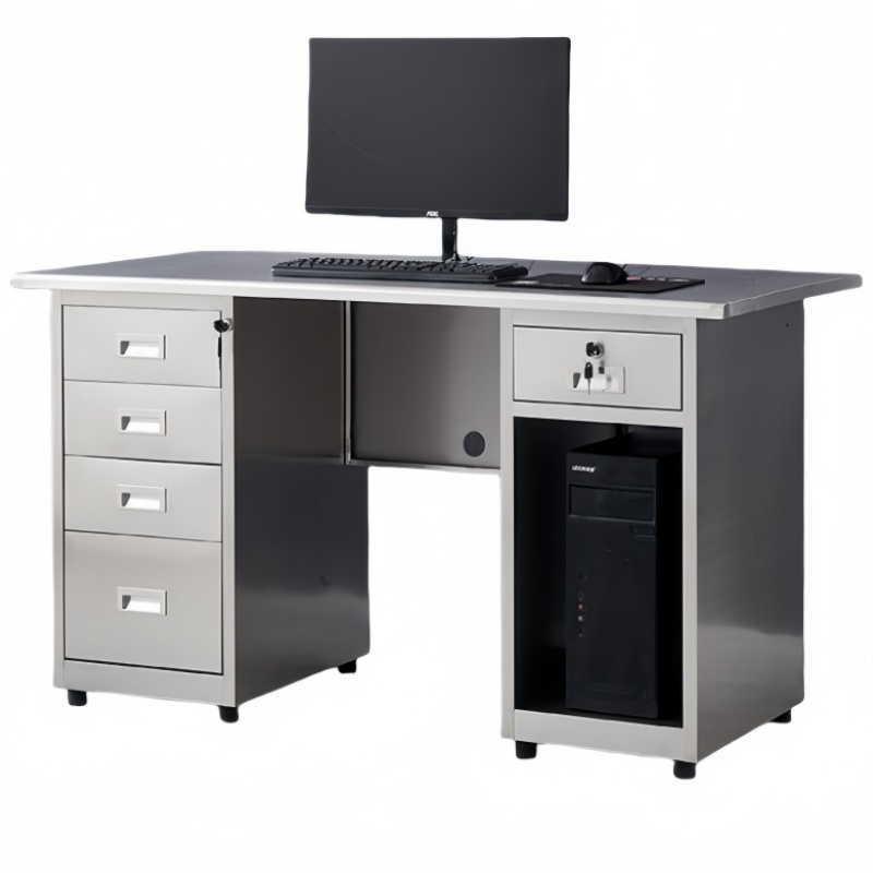 攸形304不锈钢办公桌1200*600*750mm台高清大图