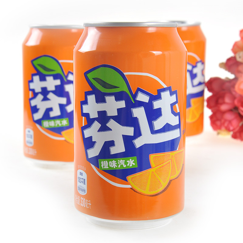 可口可乐芬达罐装330m*12听碳酸饮料橙味汽水