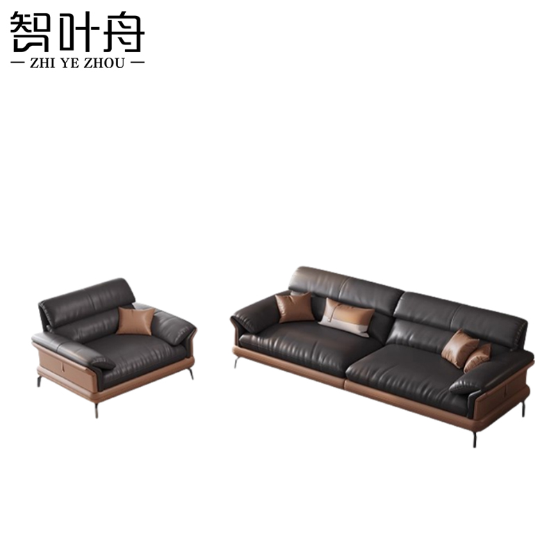 智叶舟接待沙发组合2700*900*840mm(4+1)套高清大图