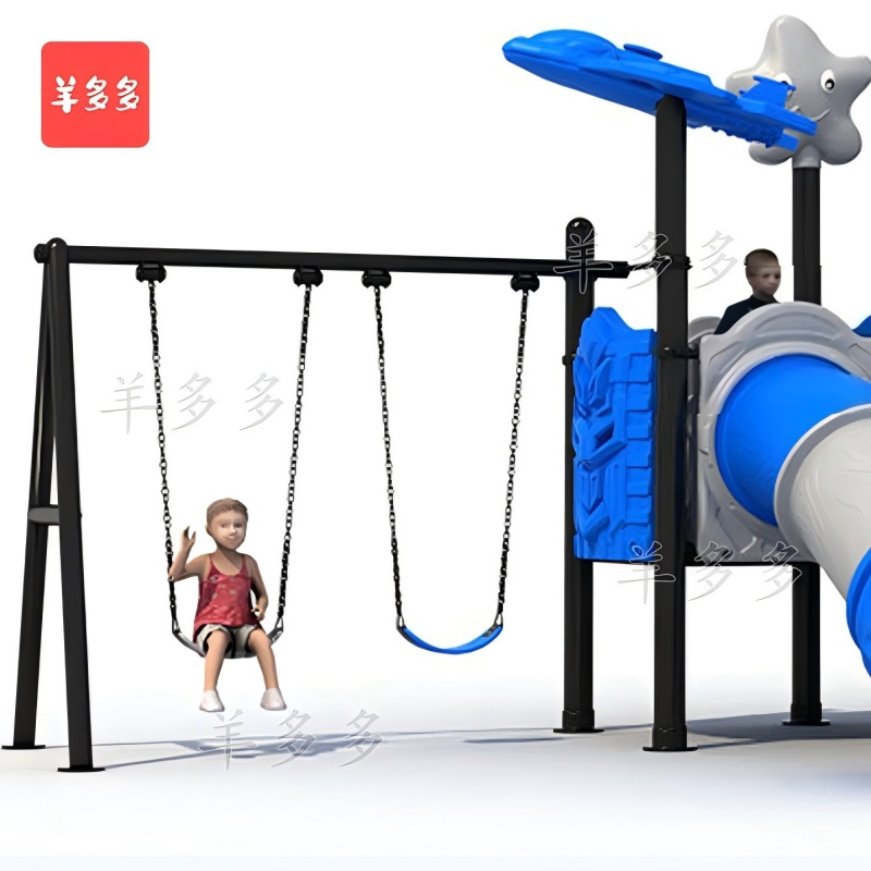羊多多户外大型滑梯幼儿园儿童公园小区家属院双人秋千滑梯组合玩具高清大图