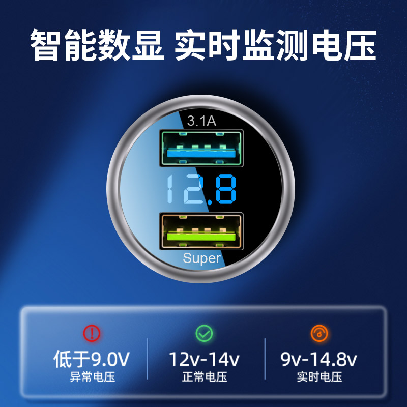 [补贴10%]纽曼车载充电器66W快充适用华为小米原装汽车点烟器转换插头高清大图