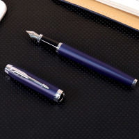 派克PARKER 钢笔 IM蓝色白夹墨水笔 学生商务办公文具用品 可吸墨可替换墨囊 书写0.5mm金属不锈钢F笔尖