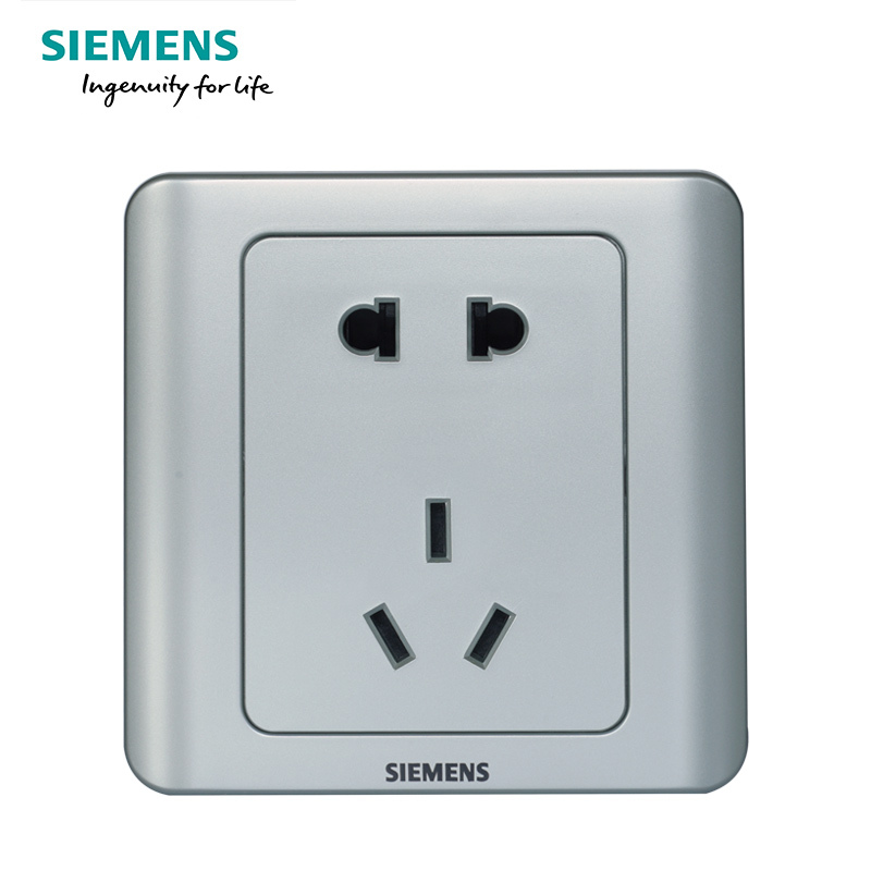 西门子(SIEMENS)开关插座 远景彩银系列10A五孔电源插座5UB01061CC122