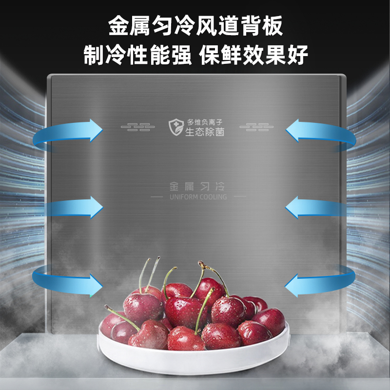 新飞(Frestec)508升零嵌入式冰箱大容量冰箱十字四门风冷无霜变频一级除菌冰底部散热BCD-508WKQ8AT
