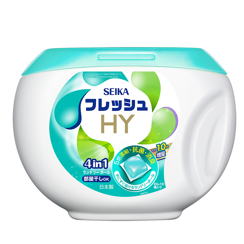 Seika日本菁华牌洗衣凝珠4in1 清新洗衣珠22g大珠30粒 威露士出品（旧品为20g*20粒，新旧包装随机发货）高清大图