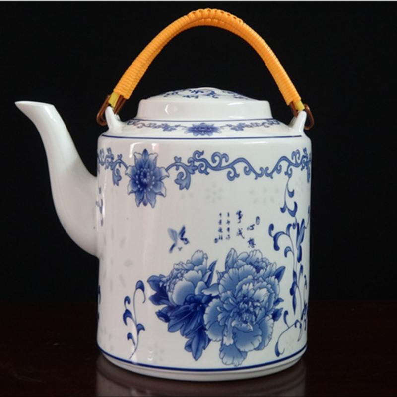 景德镇青花防爆耐热陶瓷提梁壶凉水壶特大号大容量老茶壶怀旧 1.