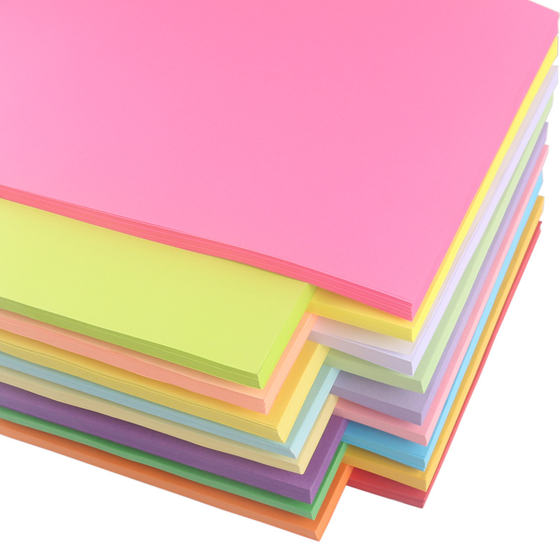 80g惠众彩色复印纸A4 粉红/浅黄/浅蓝/浅绿 100张/包高清大图