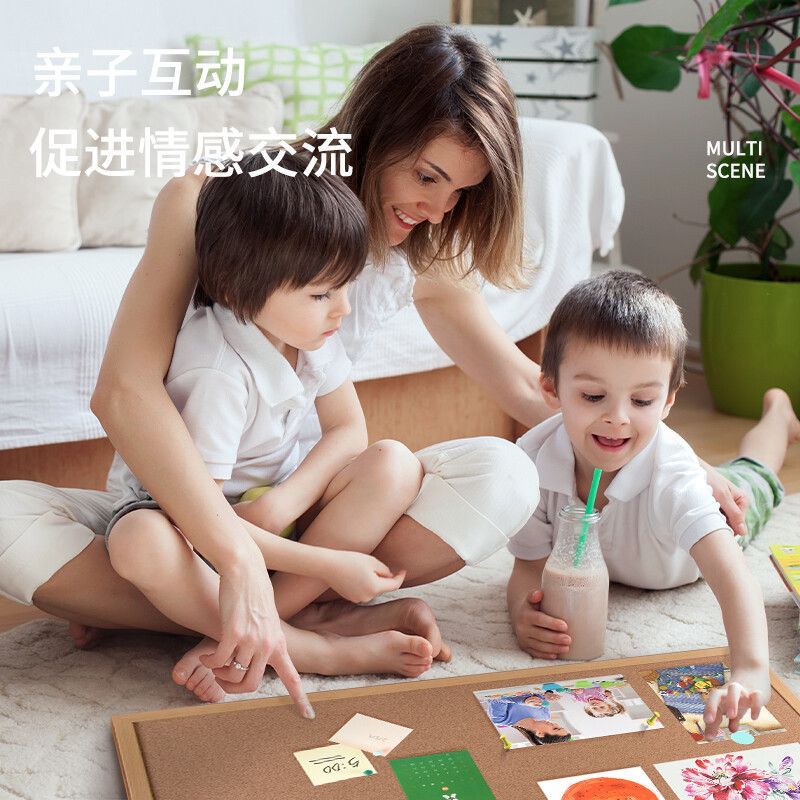 得力(deli)150*100cm软木留言板 可插针照片墙板图钉板50435