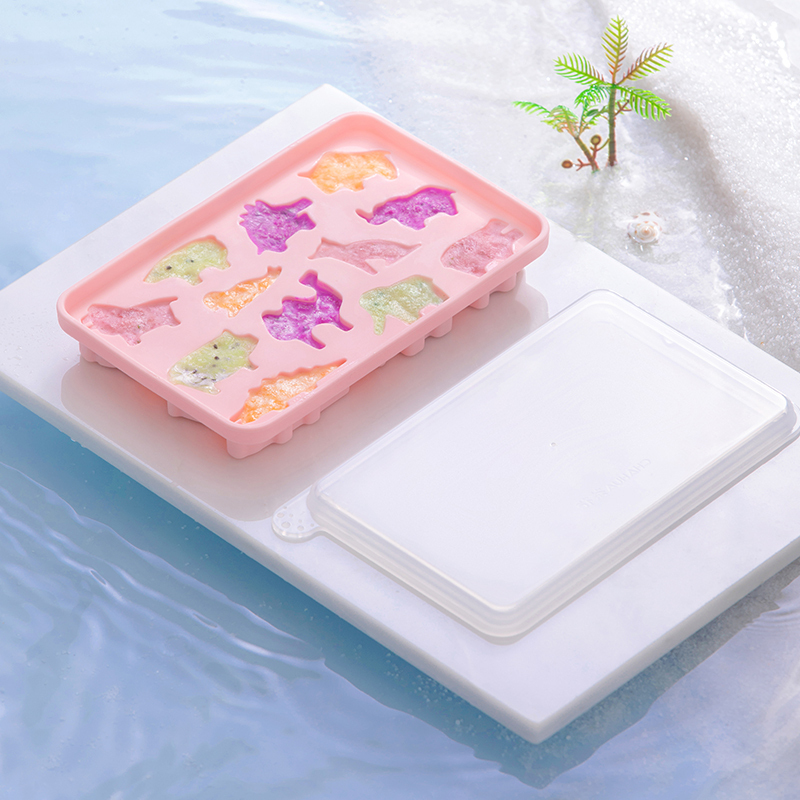 茶花硅胶冰格自制家用辅食格冰盒大容量冰箱冻冰块模具做冰球磨具011002[樱花粉2个装]