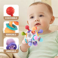 婴儿玩具智扣0一1岁宝宝磨牙胶曼哈顿手抓球抓握训练摇铃