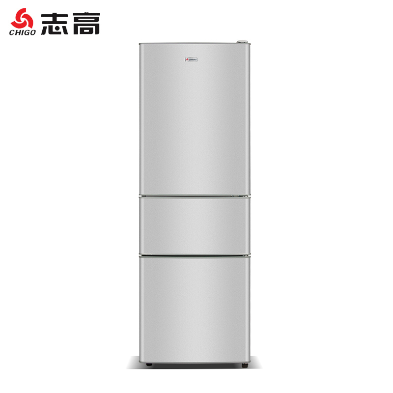 志高(CHIGO) BCD-182A238D 三门冰箱 银色 冷藏冷冻 三门三温宿舍出租房省电家用冰箱