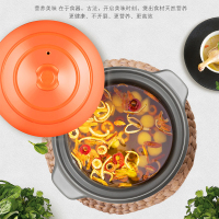 苏泊尔(SUPOR)砂锅4.0L陶瓷锅煲汤锅养生瓦罐炖煮锅石锅煎药壶燃气灶炖盅国产有盖EB40CT01 清新橙
