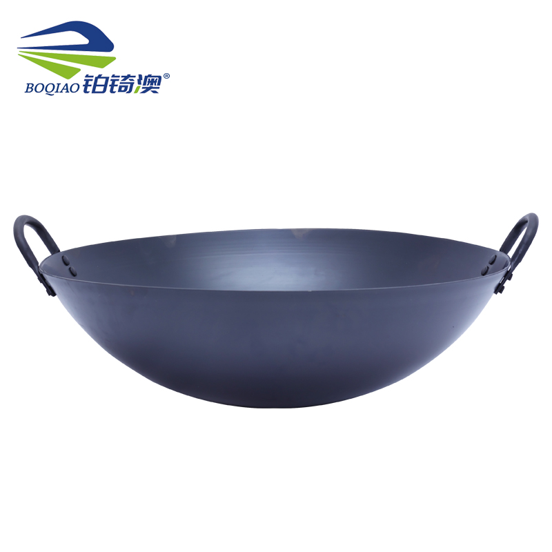 铂锜澳商用氮化双耳铁锅 炒锅高清大图
