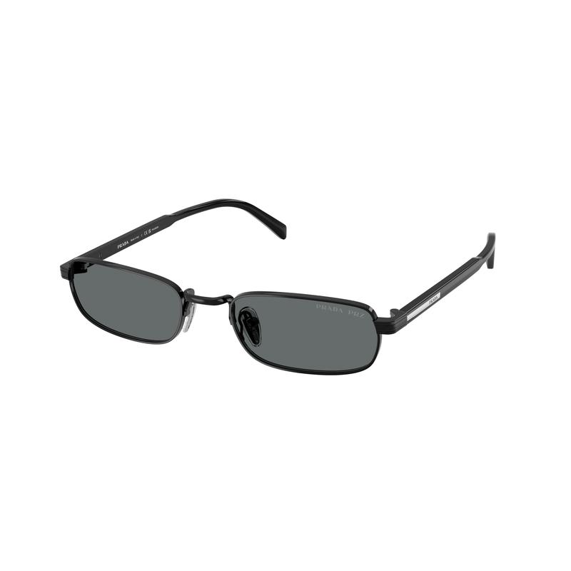 Prada/普拉达男士太阳眼镜时尚经典黑色全框偏光矩形镜片户外驾驶 1AB5Z1_Black_/_Dark_Grey_Polar