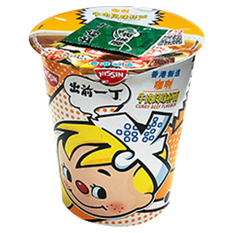 香港进口日清 出前一丁 咖喱牛肉风味 即食杯面方便面速食面泡面75g
