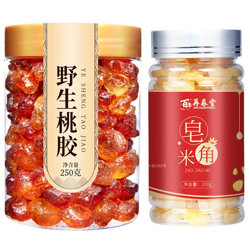 再春堂 桃胶 桃花泪 250克/瓶 再春堂 皂角米 100克/瓶 保健茶饮