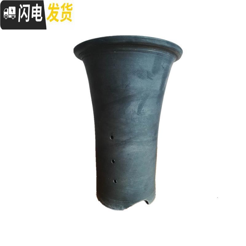 三维工匠古典手工黑陶大号兰花盆兰花专用透气泥盆君子兰老式陶瓷盆泥瓦盆 特惠美人腰大号四个装 中等花盆容器