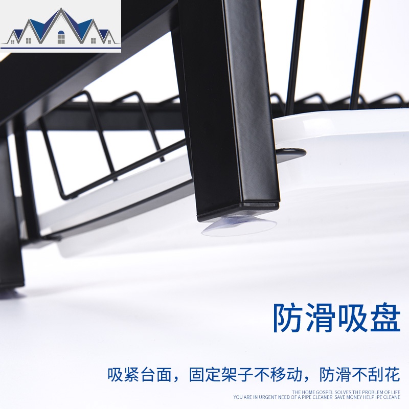 厨房置物架碗碟架沥水家用盘碗柜不锈钢晾放碗筷刀架双层收纳盒子 三维工匠高清大图