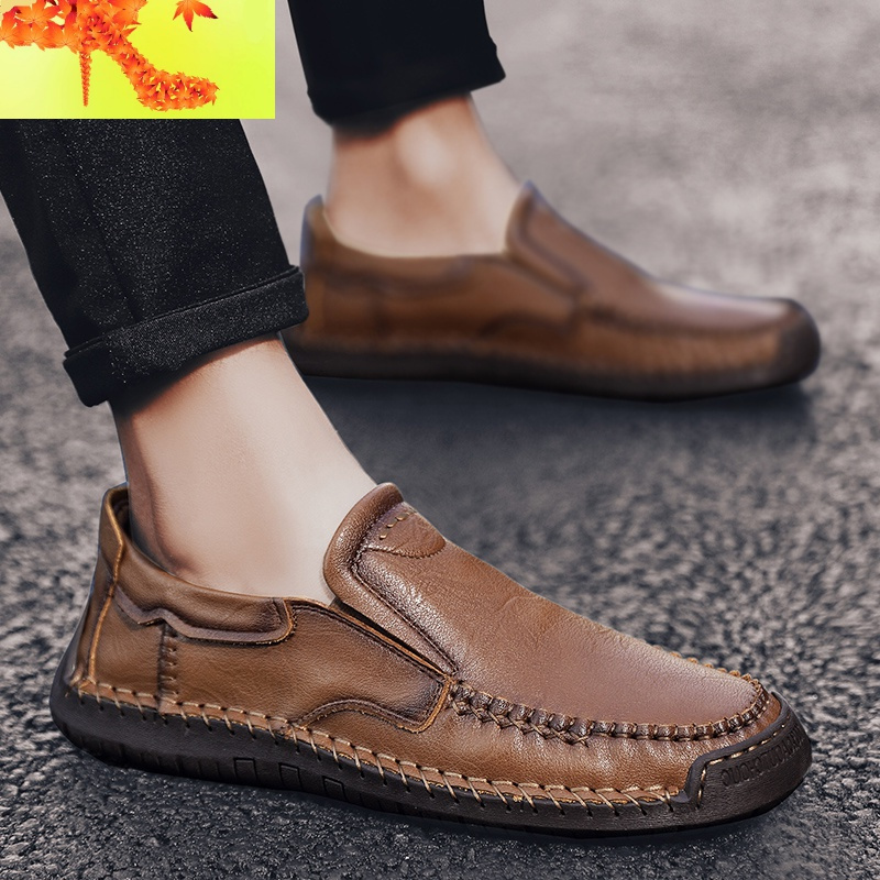 秋季男士豆豆鞋韩版潮流懒人鞋男百搭软底防滑男士休闲皮鞋简畅