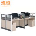 烁恒 办公桌 面对面4人位+柜 套