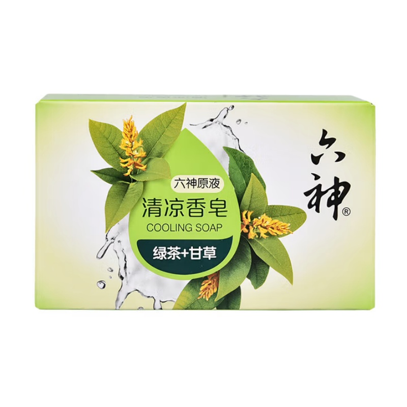 六神清凉香皂108g绿茶甘草洁面滋润清爽除菌沐浴肥皂洗脸皂 108g【绿茶+甘草】
