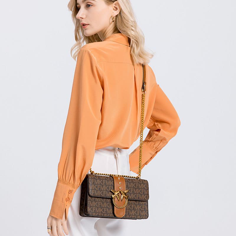 MKJ2023包包女士新款潮时尚女包燕子包百搭单肩斜跨包链条小方包小包图片