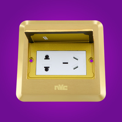 雷士照明隐藏式地插家用全铜防水地插座五孔地面插座侧滑面盖