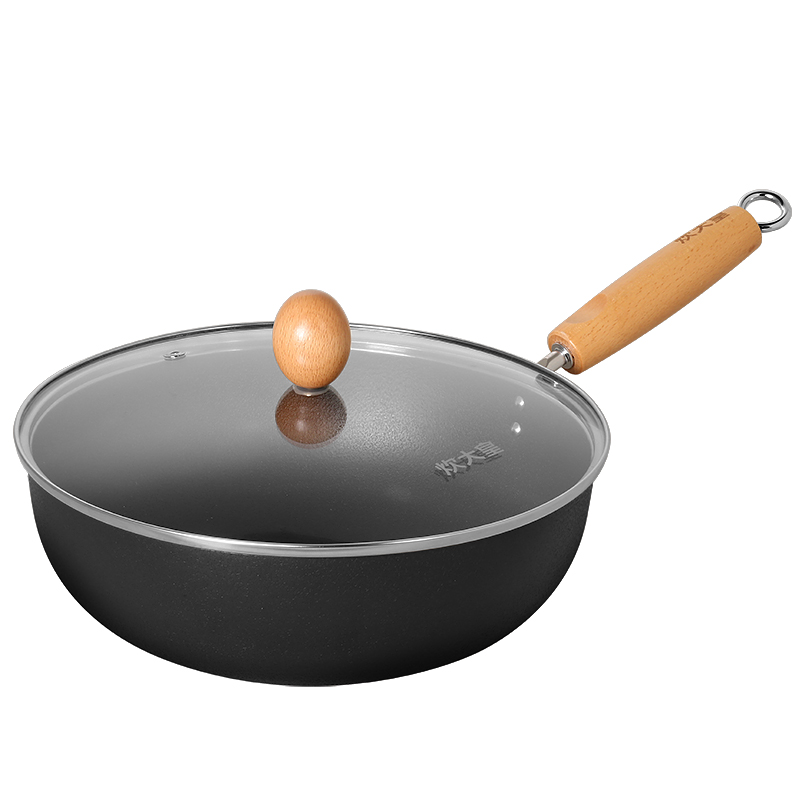 炊大皇(COOKER KING)圆嘟嘟精铁炒锅无涂层多用平底煎炒锅26cm YD26CG