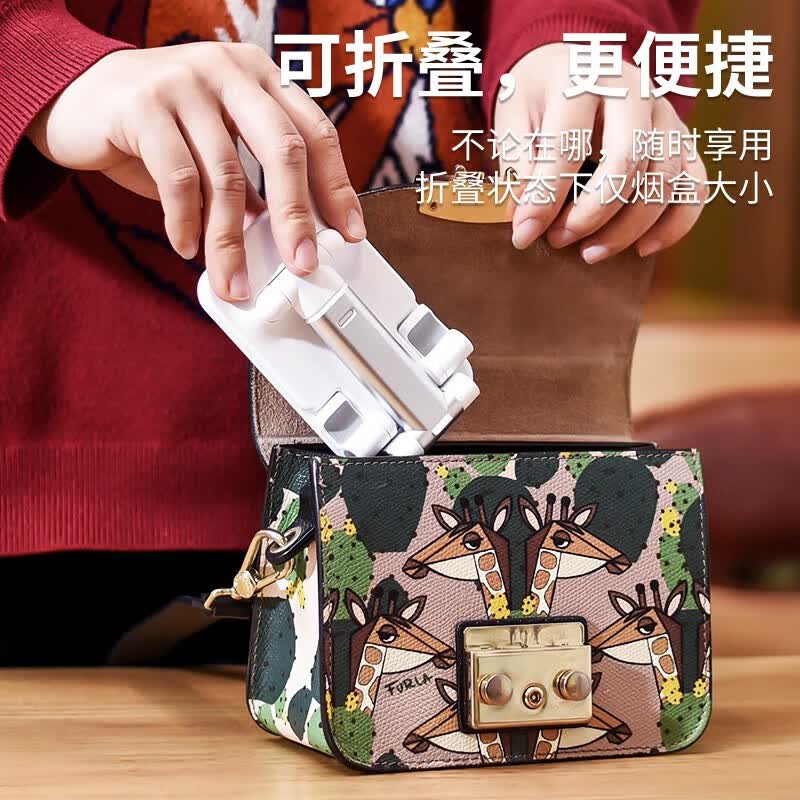 领臣 手机平板支架桌面床头 网课直播懒人便携折叠升降伸缩高度可调ipad支架 白色LC-352高清大图
