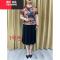 YIBUSHENG2024季新款大码假两件连衣裙女妈妈装改良旗袍50-60岁婆婆裙子