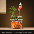 循环流水器生财摆件招财景观鱼缸创意家居办公室客厅开业乔迁礼客 均码 鱼戏荷塘流水鱼缸