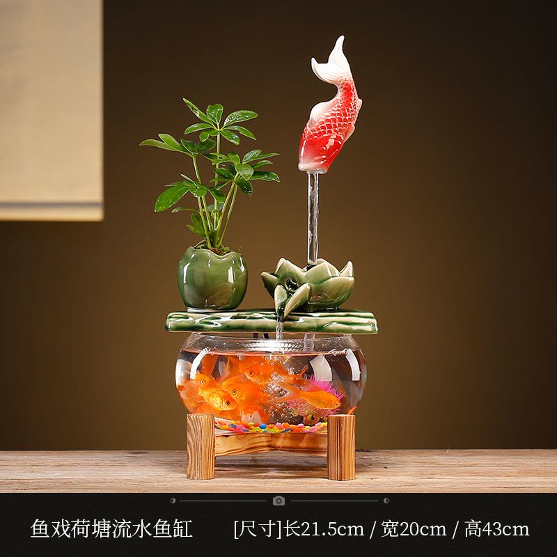 循环流水器生财摆件招财景观鱼缸创意家居办公室客厅开业乔迁礼品图片