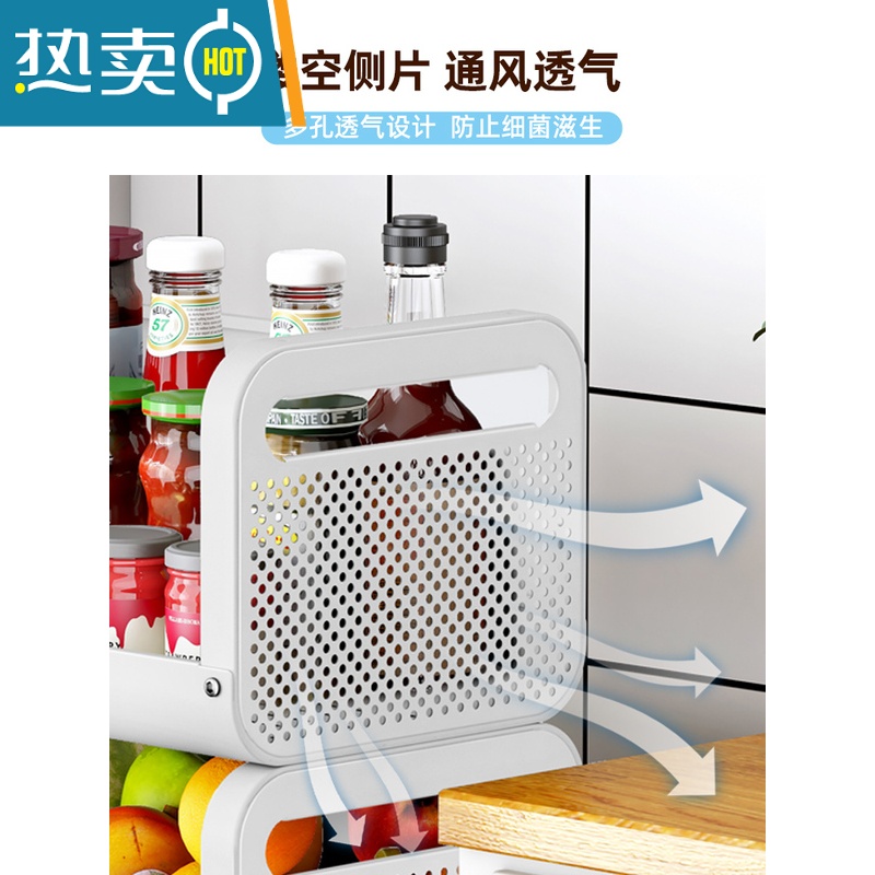 敬平厨房菜篮子置物架多层落地可移动小推车放果蔬菜专用收纳架多功能高清大图