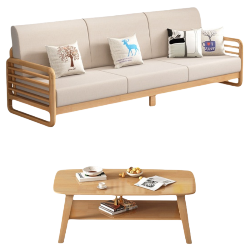 铭思达实木沙发三人+茶几套高清大图